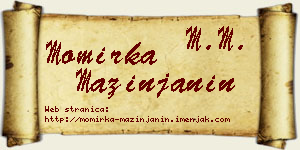 Momirka Mazinjanin vizit kartica